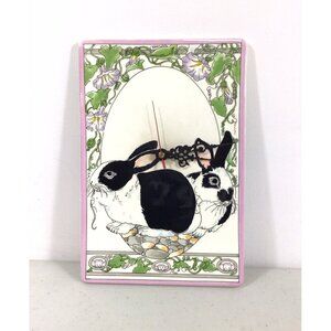 Shafford Rabbit Clock Hand Painted Ceramic Works